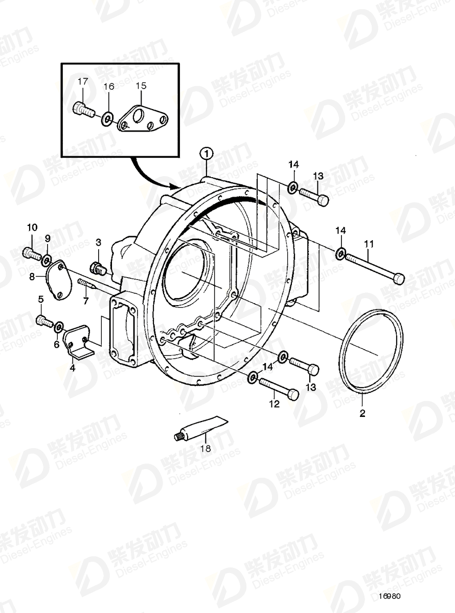volvo penta Crankshaft seal 20441697 Drawing volvo penta Crankshaft seal 20441697 Drawing